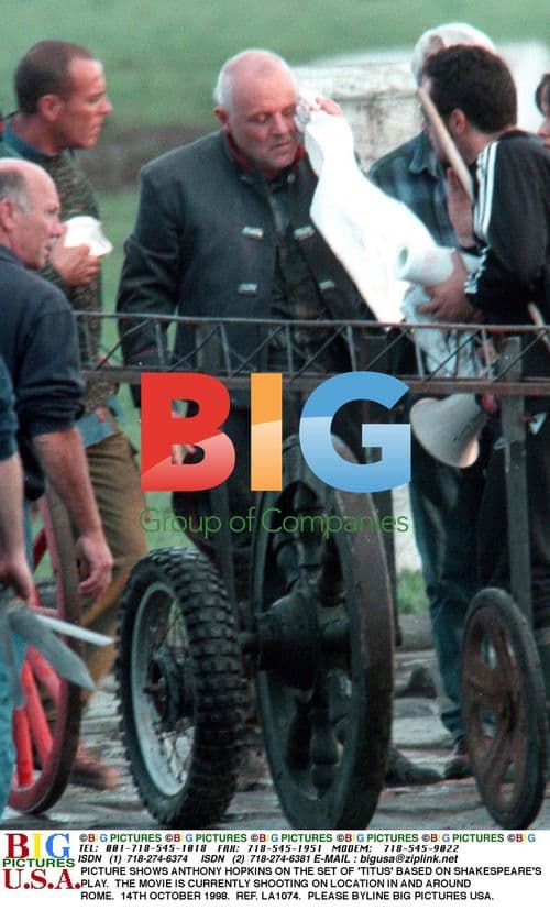 Anthony Hopkins on set of 'Titus'
