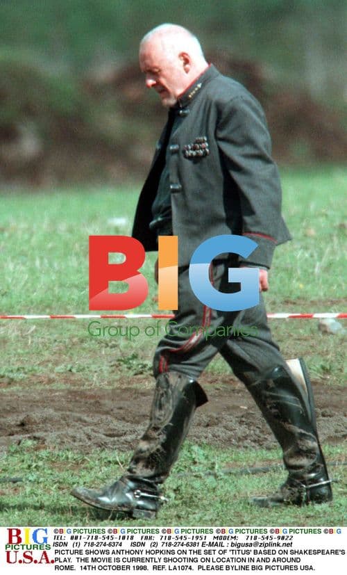 Anthony Hopkins on set of 'Titus' film