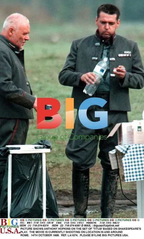Anthony Hopkins on set of 'Titus'