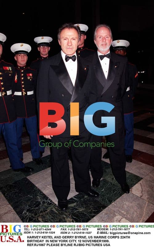 HARVEY KEITEL AND GERRY BYRNE at US Marine Corps 224th Birthday