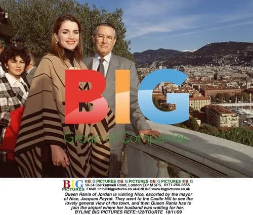 Queen Rania visits Nice escorted by mayor