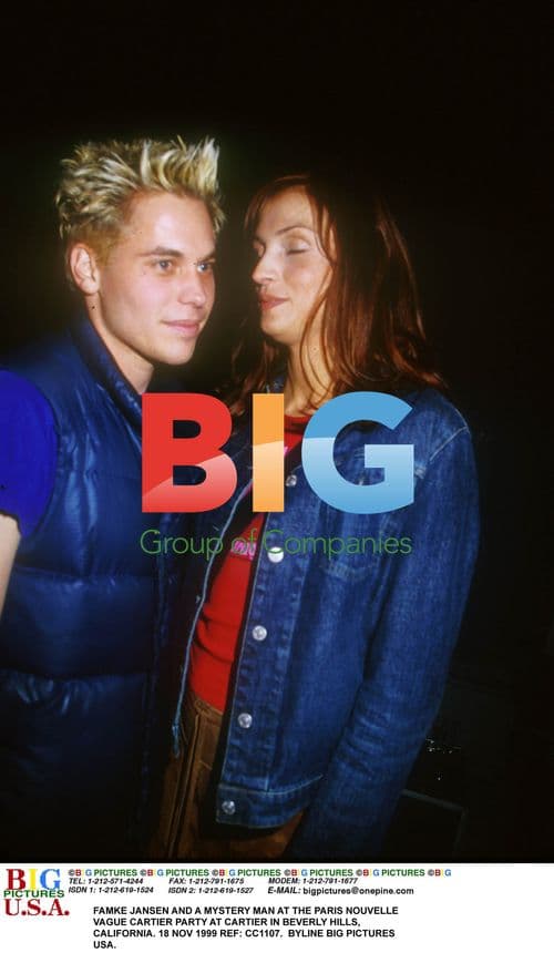 Famke Jansen and mystery man at Cartier party