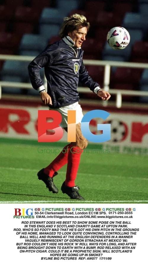 Rod Stewart Plays in Charity Match