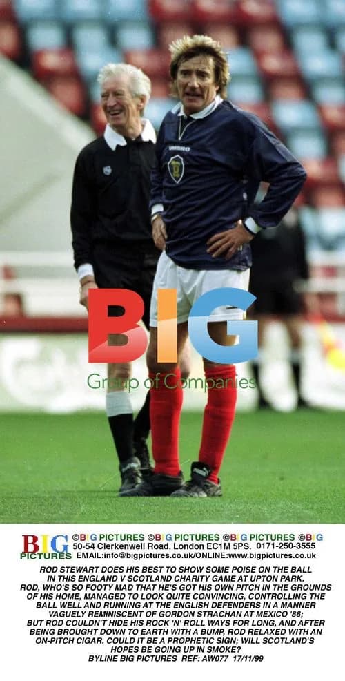 Rod Stewart Plays in Charity Match