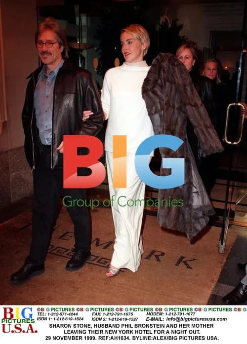 Sharon Stone and family out in New York