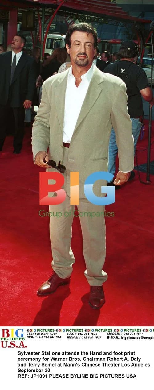 Stallone at Daly and Semel Hand/Foot Print Ceremony