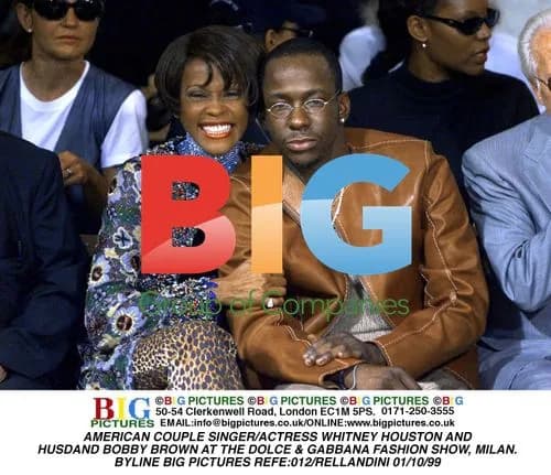 Whitney Houston and Bobby Brown at Dolce & Gabbana Show