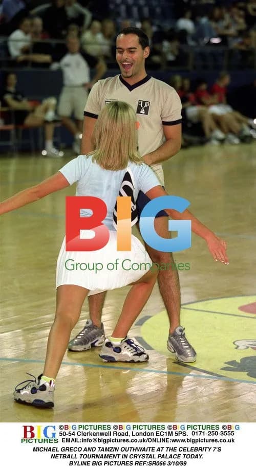 Michael Greco and Tamzin Outhwaite at Celebrity 7's Netball Tournament