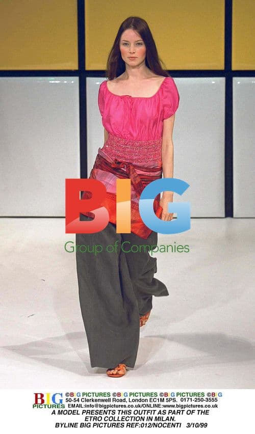 MODEL PRESENTS ETRO COLLECTION IN MILAN