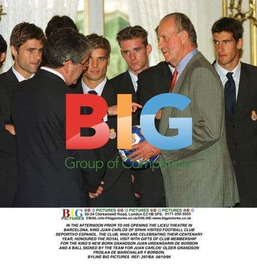 King Juan Carlos Visits Deportivo Espanol Football Club