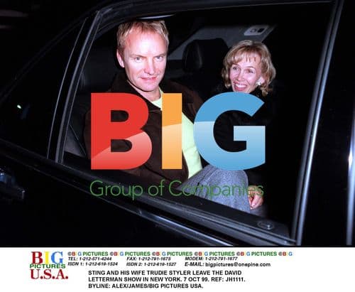 Sting and Trudie Styler Leave Letterman Show