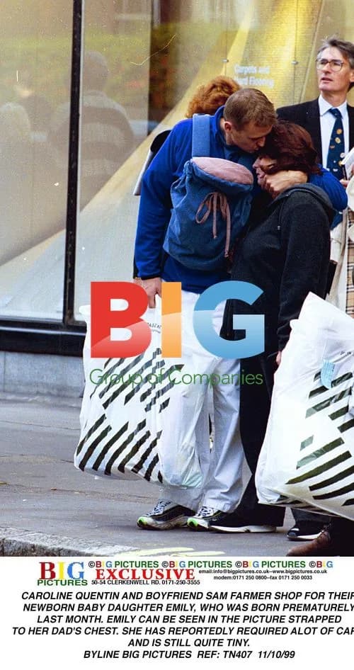 Caroline Quentin and boyfriend shop for baby