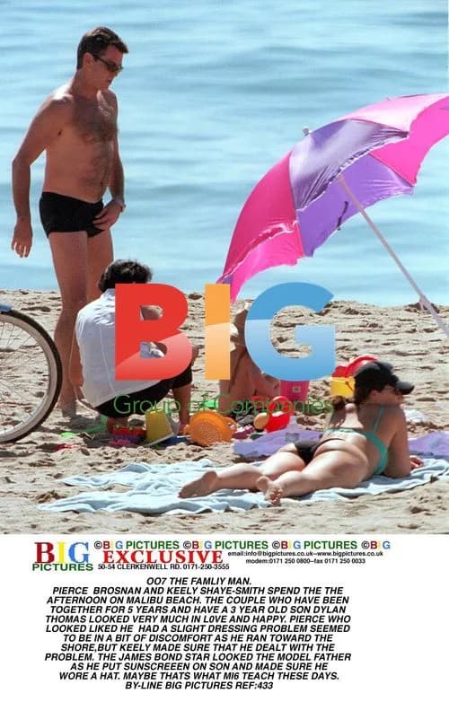 Pierce Brosnan and Family on Malibu Beach