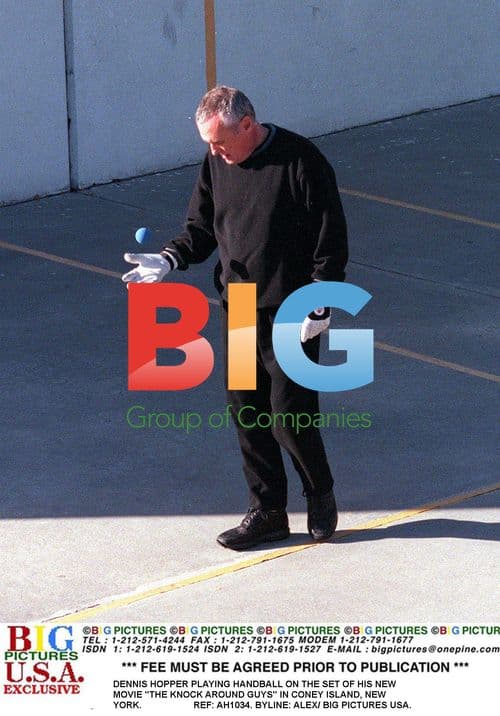 Dennis Hopper Playing Handball on Movie Set