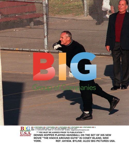 Dennis Hopper Playing Handball on Film Set