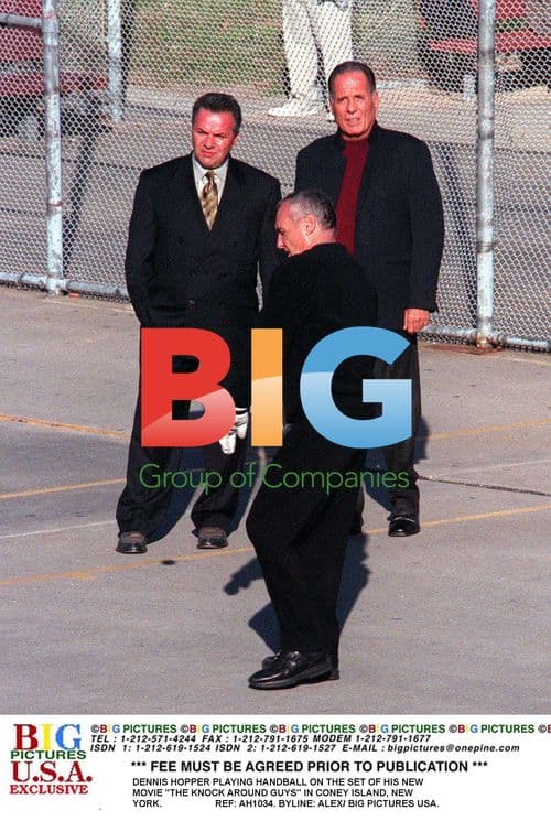 DENNIS HOPPER PLAYING HANDBALL ON SET IN CONEY ISLAND