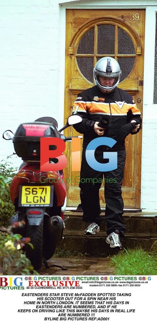 STEVE McFADDEN spotted on scooter in North London