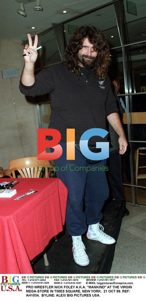 Nick Foley as 'Mankind' at Virgin Megastore