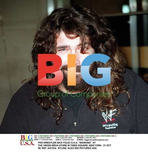 Nick Foley as Mankind at Virgin Megastore