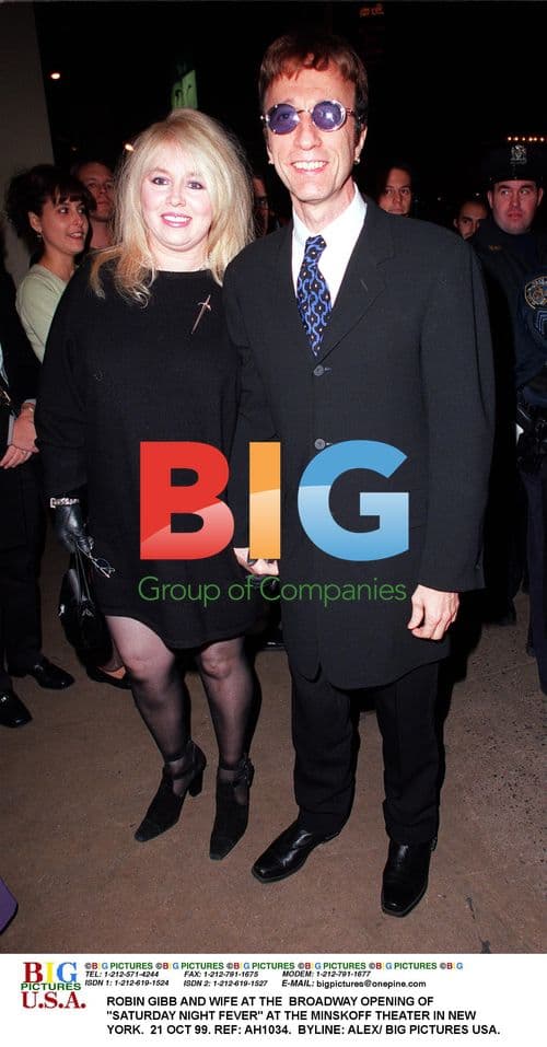 Robin Gibb and Wife at "Saturday Night Fever" Broadway Opening