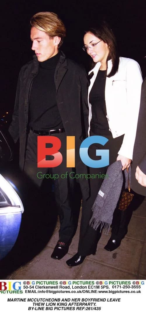 MARTINE MCCUTCHEON AND BOYFRIEND LEAVE LION KING PARTY