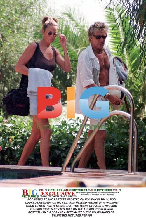 Rod Stewart Spotted on Holiday in Spain