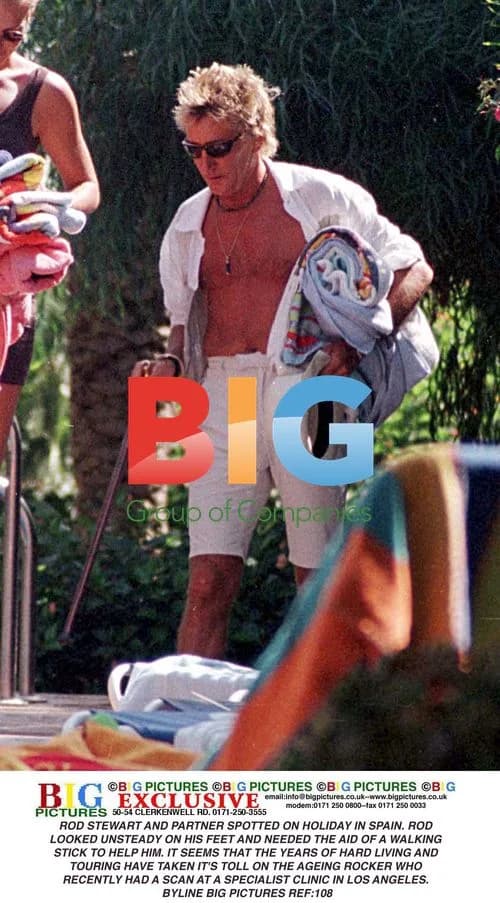 Rod Stewart Spotted on Holiday in Spain