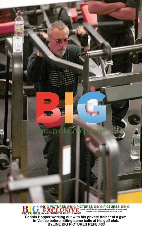 Dennis Hopper works out with trainer in Venice