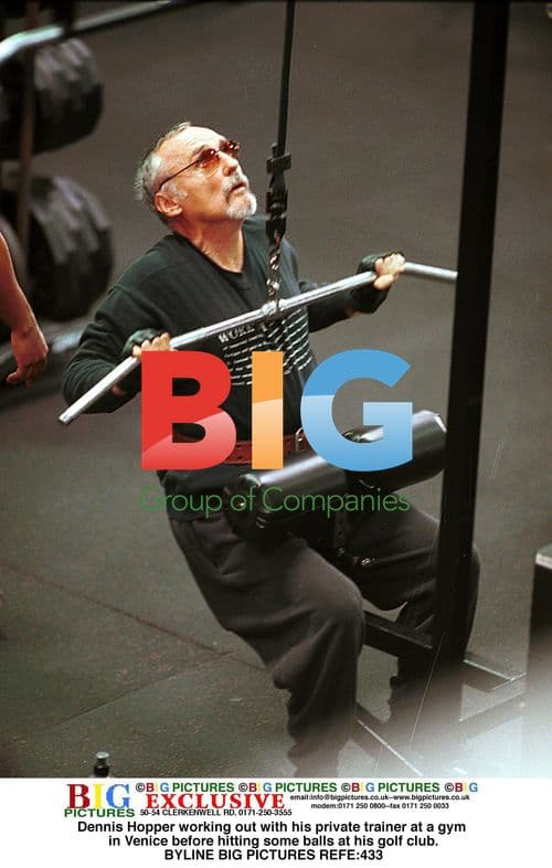 Dennis Hopper works out at gym in Venice