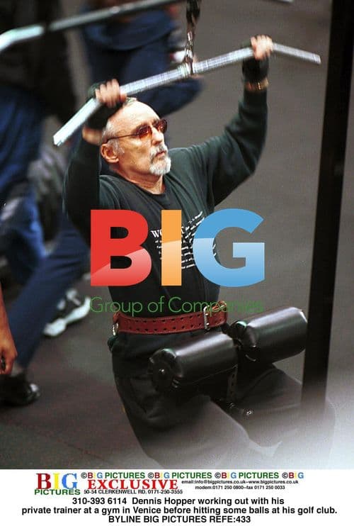 Dennis Hopper works out at gym before golf