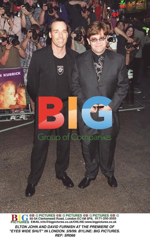 Elton John and David Furnish at "Eyes Wide Shut" premiere