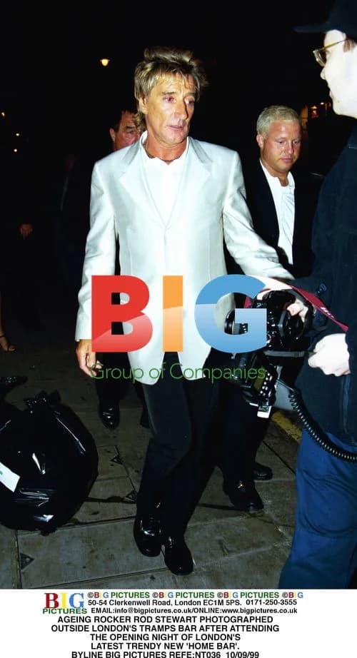 Rod Stewart Photographed Outside Tramps Bar