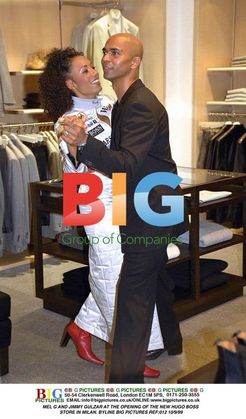 Mel G and Jimmy Gulzar at Hugo Boss Milan Opening