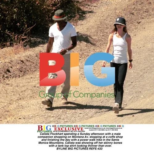 Calista Flockhart shopping and hiking with companion