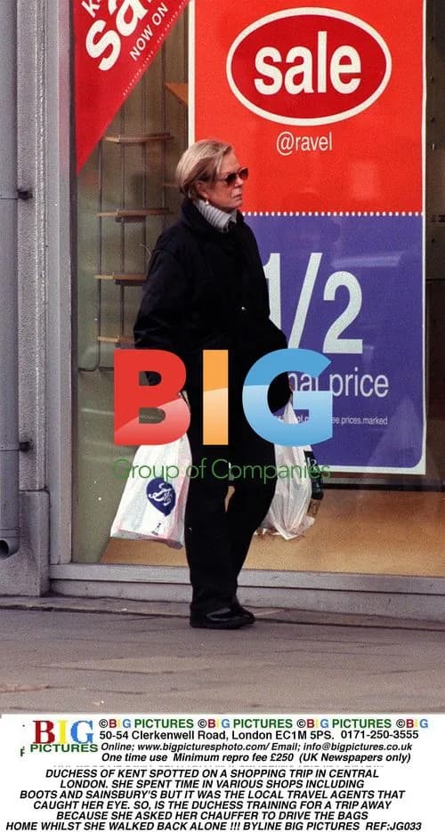 Duchess of Kent shopping in Central London