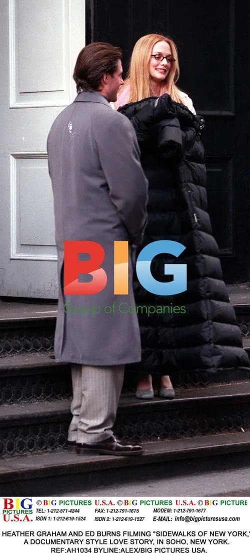 Heather Graham and Ed Burns filming "Sidewalks of New York"