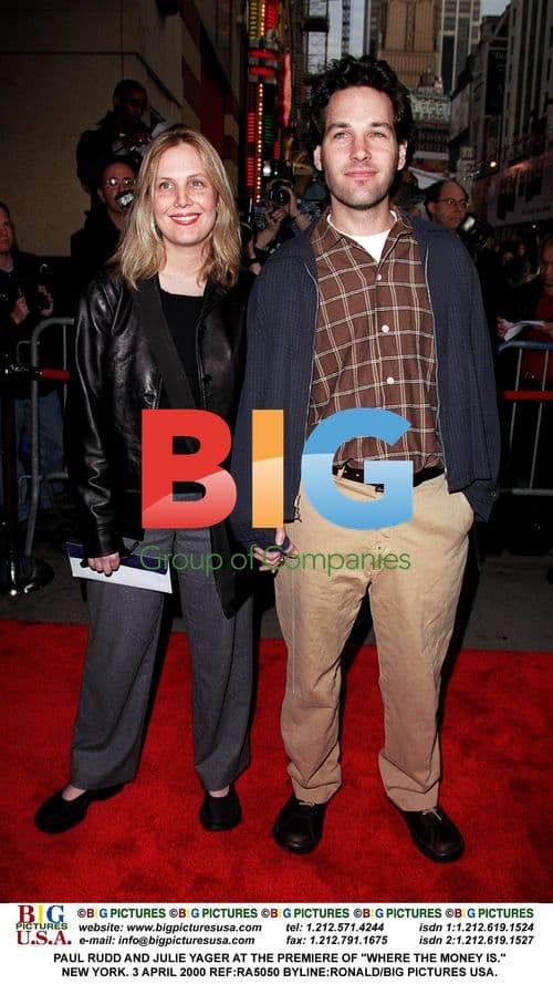 Paul Rudd and Julie Yager at "Where the Money Is" premiere