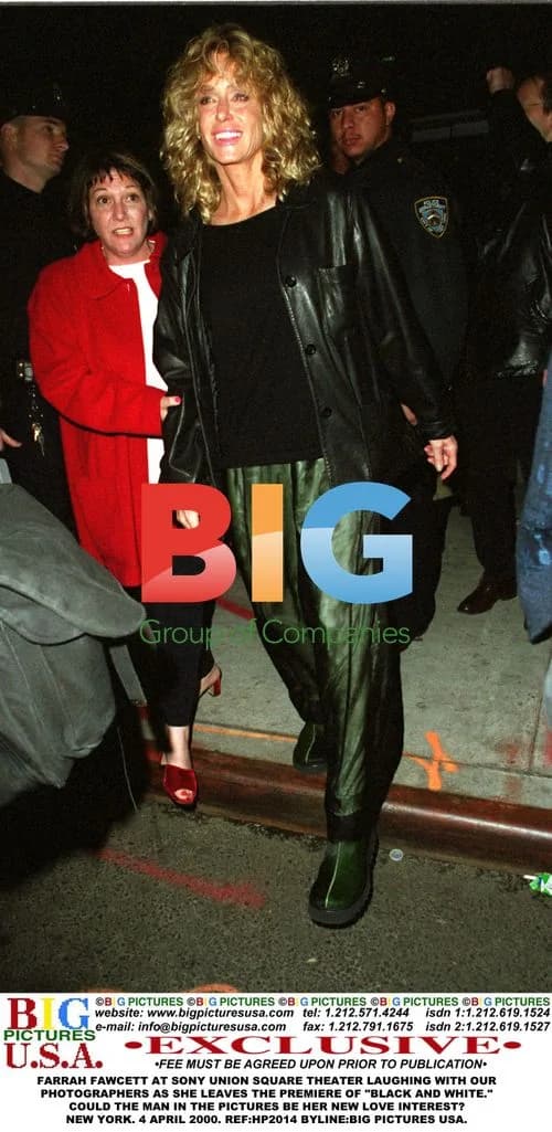 Farrah Fawcett Leaving Movie Premiere