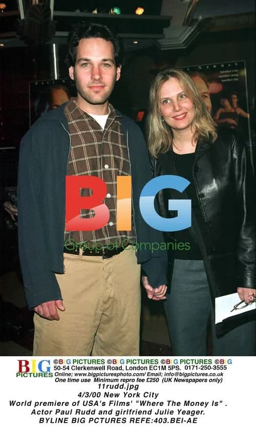 Paul Rudd and girlfriend at "Where The Money Is" premiere