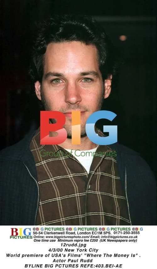 Paul Rudd at NYC premiere of "Where The Money Is"