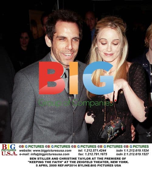 Ben Stiller and Christine Taylor at "Keeping the Faith" premiere
