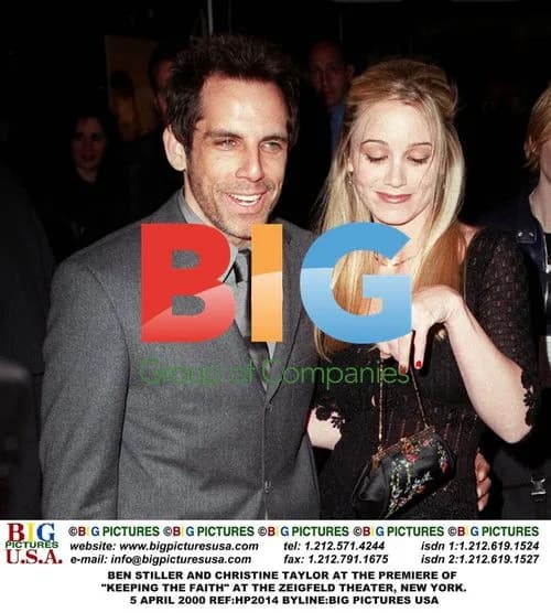 Ben Stiller and Christine Taylor at "Keeping the Faith" premiere