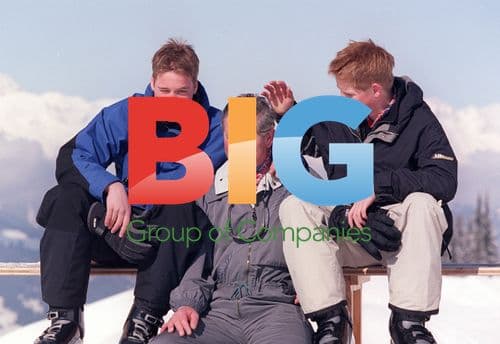 Prince Charles with sons in Klosters