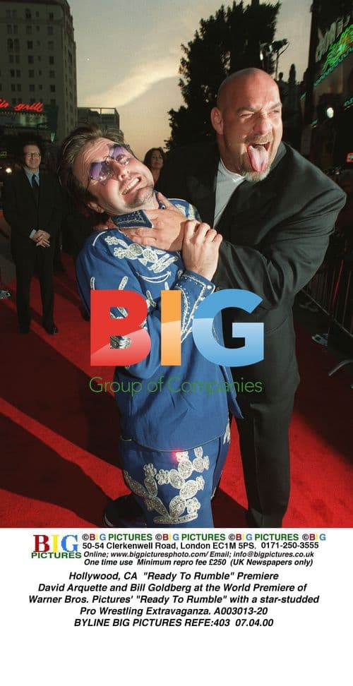 David Arquette and Bill Goldberg at "Ready To Rumble" Premiere