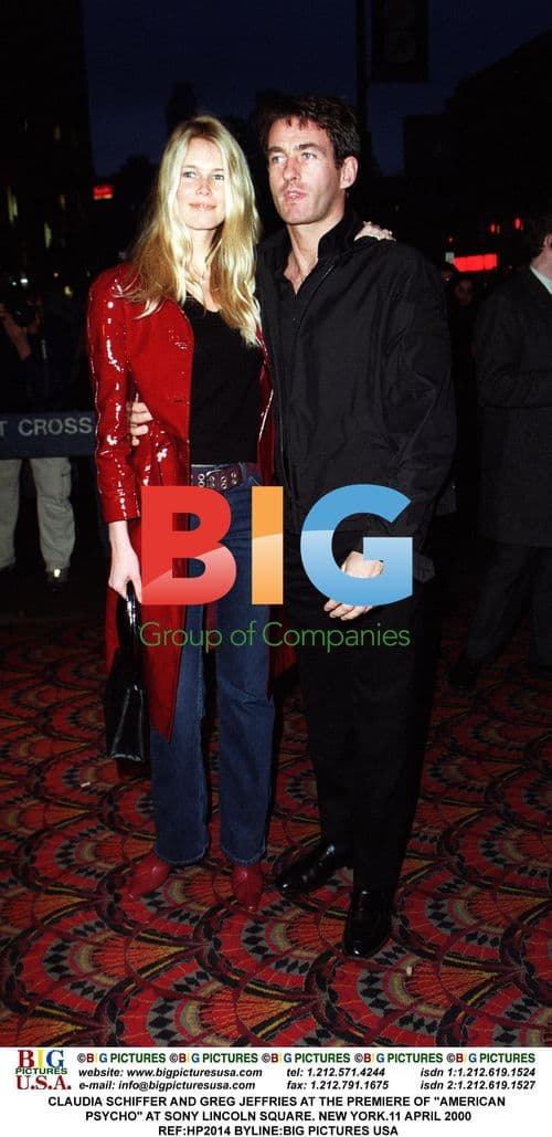 CLAUDIA SCHIFFER AND GREG JEFFRIES AT 'AMERICAN PSYCHO' PREMIERE
