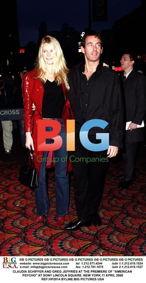 CLAUDIA SCHIFFER and GREG JEFFRIES at AMERICAN PSYCHO Premiere