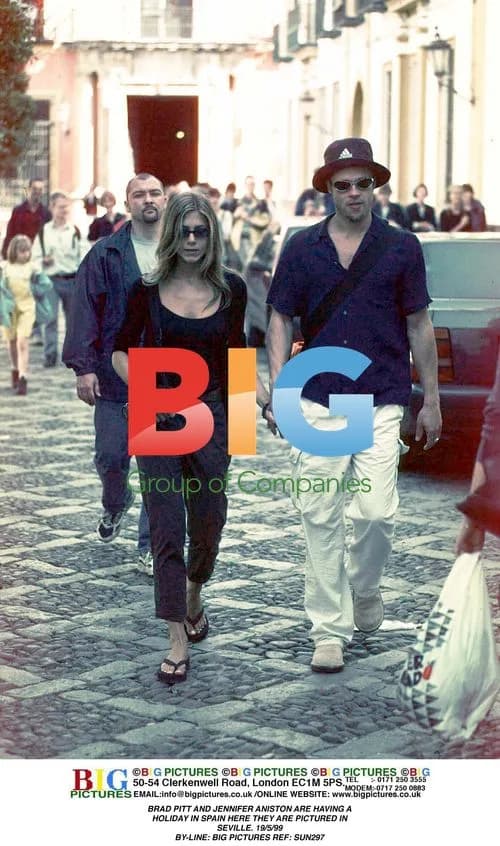 Brad Pitt and Jennifer Aniston in Seville, Spain