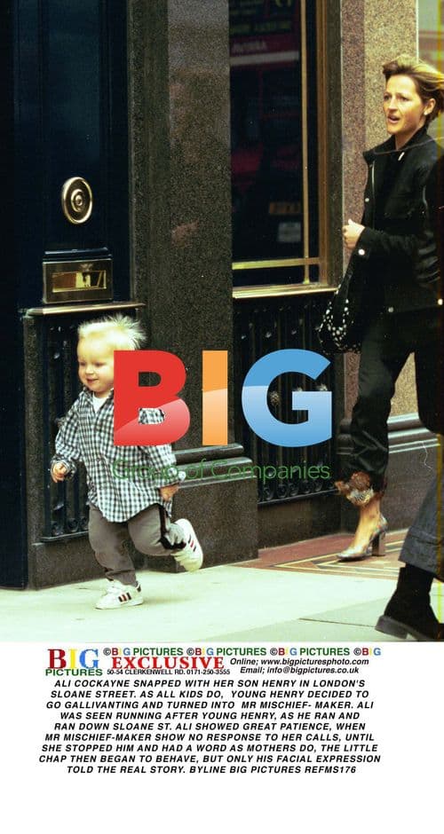 Ali Cockayne Chases Son Henry Down Sloane Street
