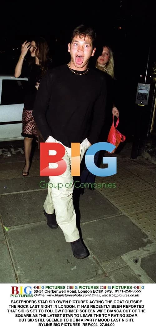 EASTENDERS STAR SID OWEN OUTSIDE THE ROCK