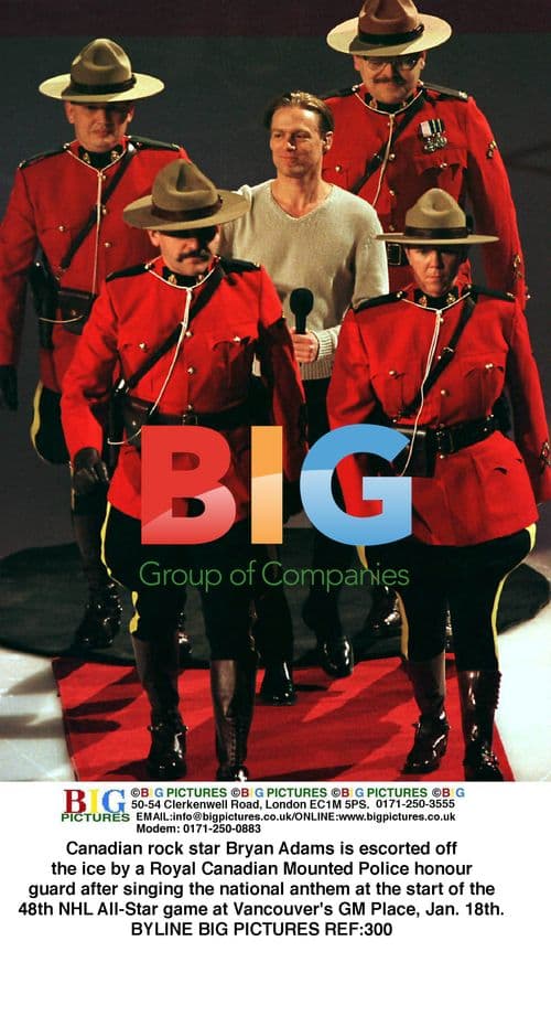 Bryan Adams sings anthem at NHL All-Star game